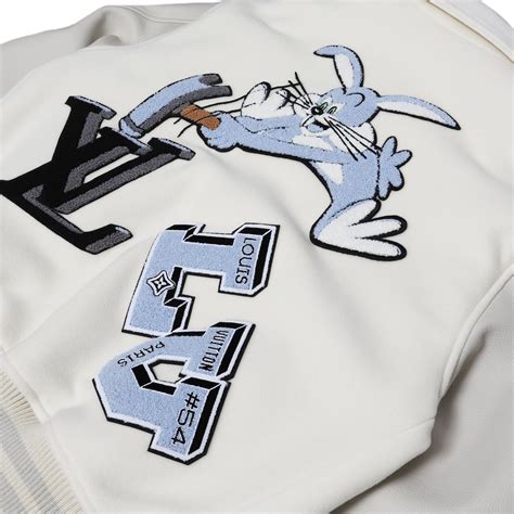 louis vuitton looney tunes|Louis Vuitton FW22 Cream Patched Bunny Varsity Jacket.